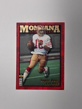 Joe Montana Super Bowl XVI MVP Football Card - Red, Gold, White